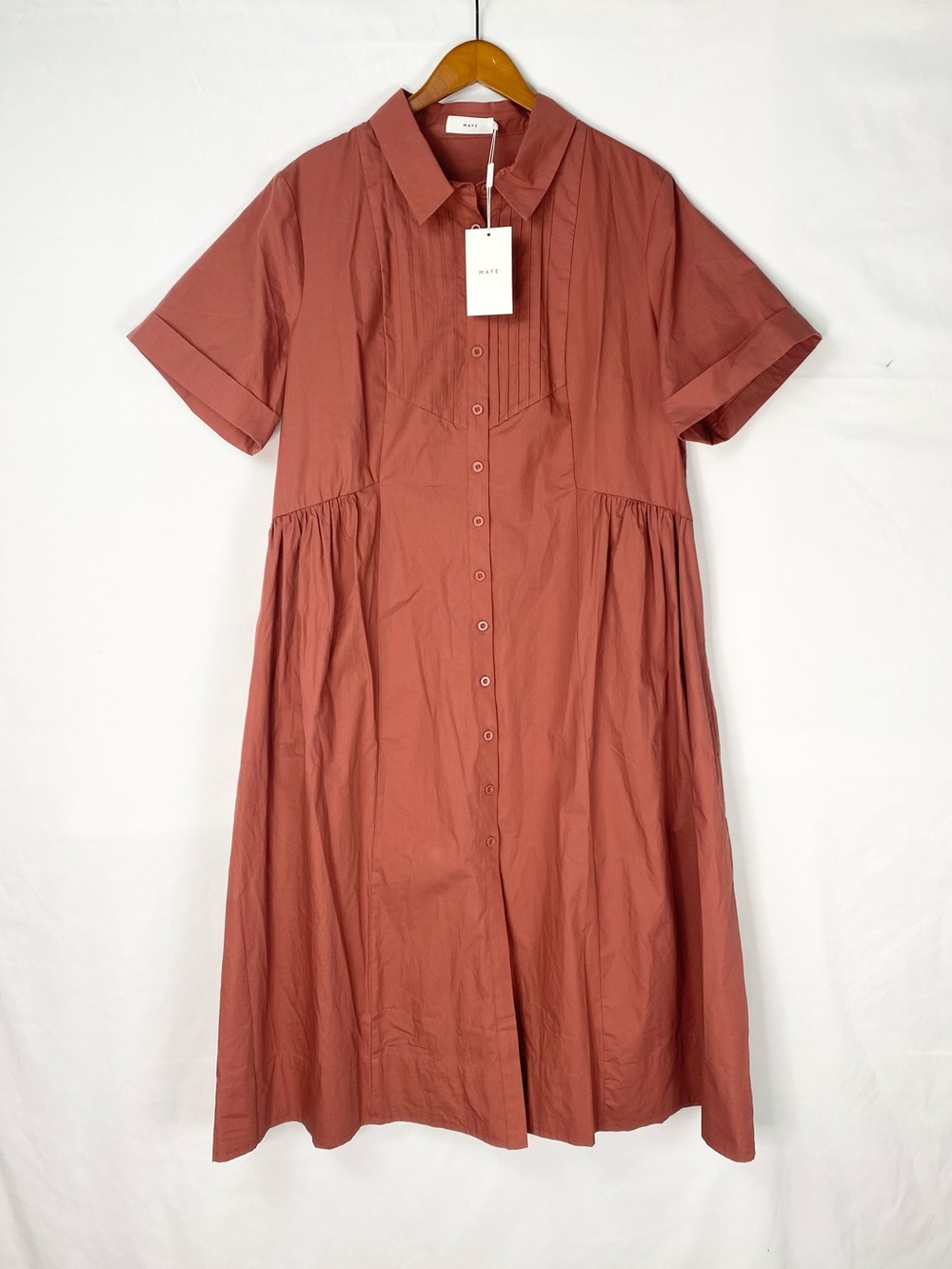 New Maye Juliette Shirt Dress in Cinnamon 2xl Short Sleeve Maxi